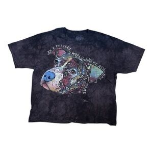 The Mountain "Perfect World" Pit Bull Graphic T-Shirt Size XL Tie Dye Cropped